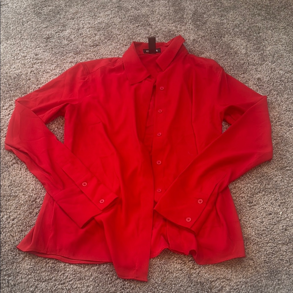 Express Red Blouse Vibrant Top